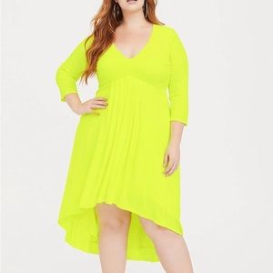 NWT - Citron Torrid 0/12 Studio Knit, High Low Dress